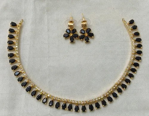 AD- Stone Choker -Gold Finish